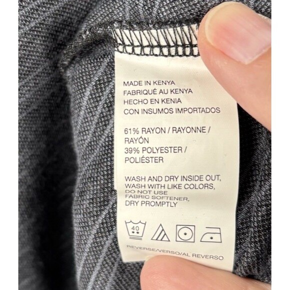 NEW NWT Van Heusen Polo Shirt Medium  AIR Cooling Classic Fit Black Micro Stripe - Picture 4 of 7